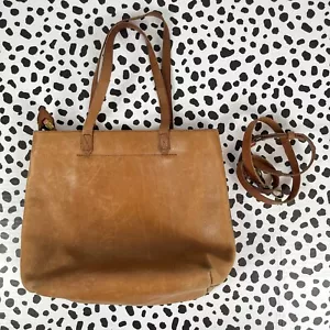 MADEWELL NWD The Leather Zip-Top Medium Brown Transport Tote AE189 - Picture 1 of 6