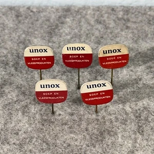 Lot of 5 UNOX Soep Soup Dutch VTG Stick Pin Badge Pins #48911 - Picture 1 of 5