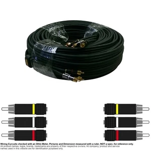 Cable Coax Coaxial RCA 3:3 AV Video Audio Shielded OFC Sonicwave 50FT C2G 29709 - Picture 1 of 2