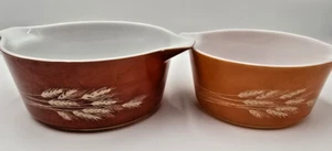 Pyrex Autumn Harvest 4,75-B, 474-B Weizen Aschenputtel Kasserolle 2er Set - Bild 1 von 8