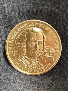 1971 Mardi Gras Doubloon Endymion Krewe Bienville Founder (Gold Tone) - Picture 1 of 2