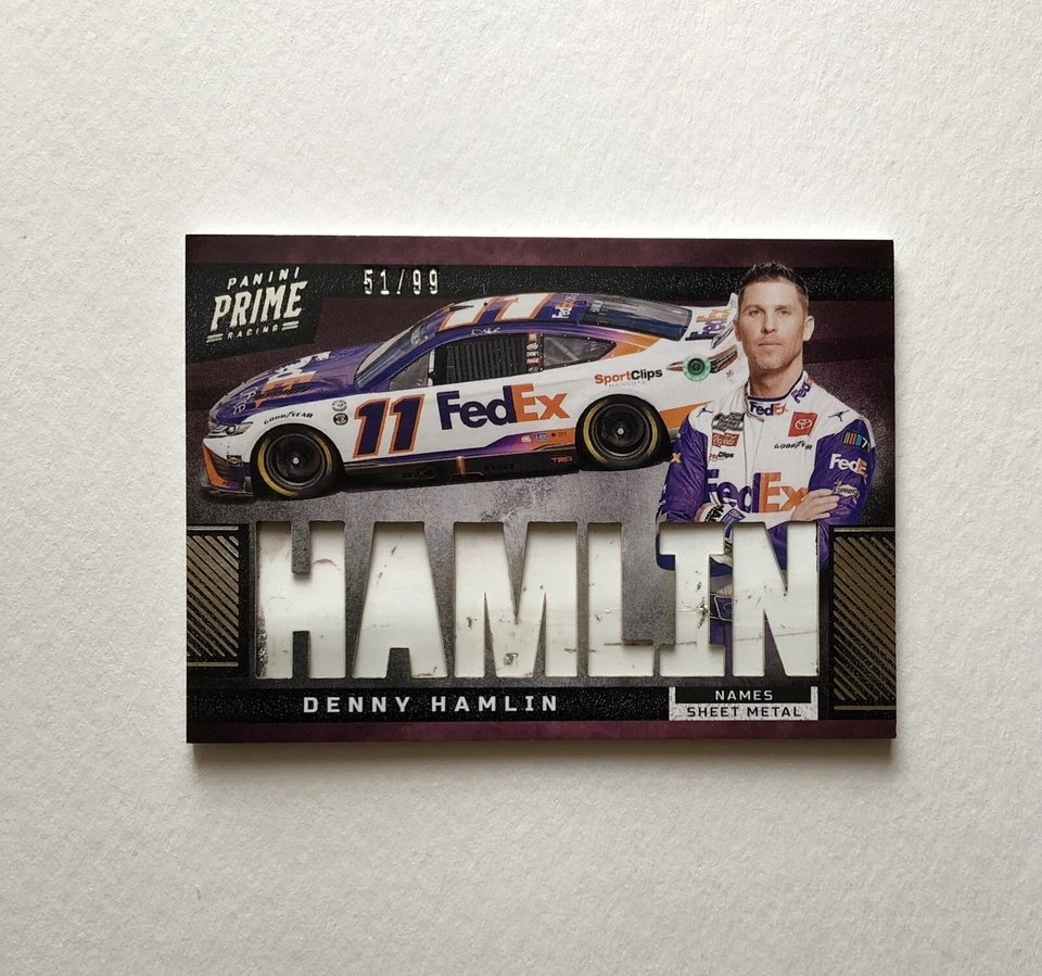 2023 Panini Prime Racing DENNY HAMLIN Names Sheet Metal /99 - Image 1 of 3
