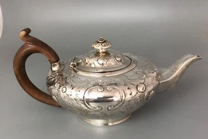 William IV Solid SIlver Teapot William Moulson London 1835 CHFZX - Picture 1 of 6