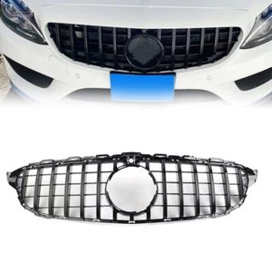 1x GTR Style Front Bumper Hood Radiator Grille For Benz C Class W205 2015-2018 - Picture 1 of 7