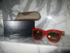 Gafas de sol Ralph Lauren rojas para mujer con estuche y caja. Nuevo. Auténtico. RL8099. - Imagen 1 de 6
