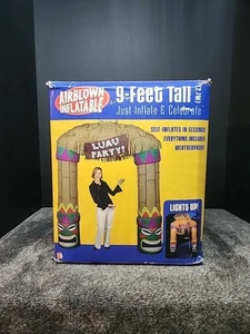 Gemmy Airblown Inflatable Luau Party Tiki Torch Archway 9 Ft With Box ~RARE~ - Picture 1 of 6