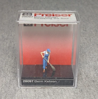 Preiser HO "Sweeping the Floor" Figure 28097 ~ TS - Image 1 of 2