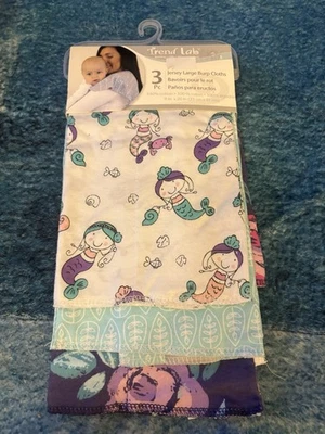 Paquete de 3 paños para eructos de bebé Trend Lab con dobladillo crudo 100 % algodón Foto 1 de 2