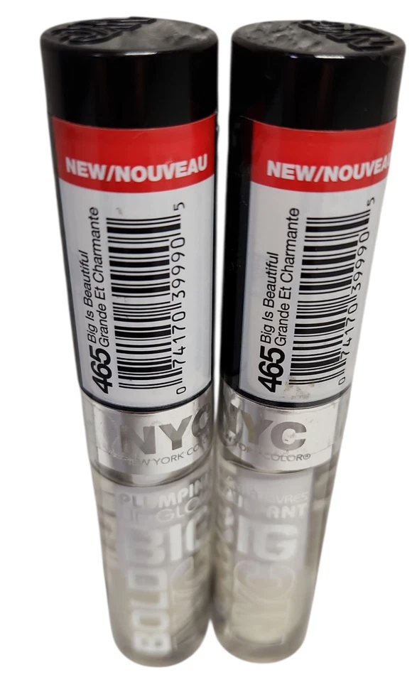 2x NYC Big Bold Plumping Lip Gloss #465 Big Is Beautiful NEW SEALED - Image 1 of 1