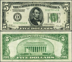 FR. 1952 D $5 1928-B Federal Reserve Note Cleveland D-A Block DGS XF - Picture 1 of 3