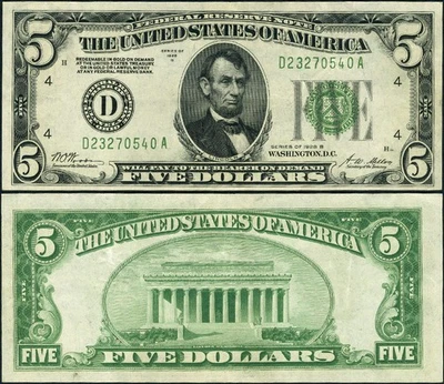 FR. 1952 D $5 1928-B Federal Reserve Note Cleveland D-A Block DGS XF - Image 1 of 3