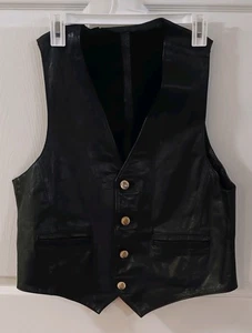Gilet biker donna Frank Clagg 42 vintage anni 70 con bottoni molto rari - Foto 1 di 7