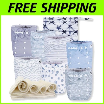Paquete de pañales de tela suaves y absorbentes - algo azul Foto 1 de 4