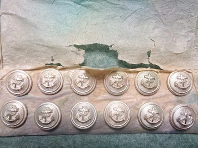 12 botones originales de uniforme de la Marina Alemana de la Segunda Guerra Mundial - plata de administración. fecha 1942 Foto 1 de 4