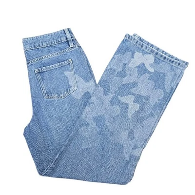Thereabouts High Rise Wide Leg Jeans Butterfly Print  Kids Size 16 REG - Image 1 of 4