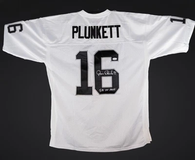 Jim Plunkett Autographed & Inscribed White Raiders JSA Cert: WIT828781 - Image 1 of 4