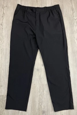 Pantalones de vestir H&M de corte regular negros cintura elástica para hombre talla L Foto 1 de 4