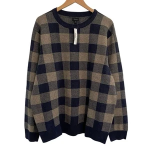 J. Crew Merino Wool Buffalo Check Sweater Men's Size XXL Preppy Grandpa New  - Picture 1 of 9