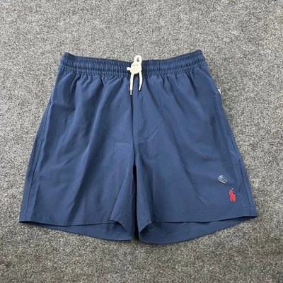 Pantalones cortos de natación POLO RALPH LAUREN con cordón para hombre talla M azul marino Foto 1 de 4