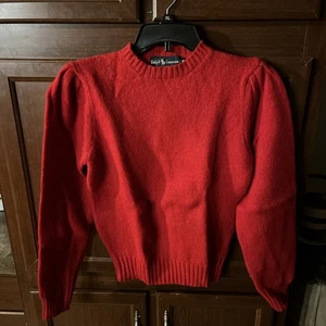 Vintage Ralph Lauren 100 % Wolle Pullover Rot Medium Langarm Pulli Damen - Bild 1 von 10