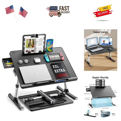 Bandeja de Escritorio para Cama para Portátil, Mesa para Portátil Ajustable X-Grande, Escritorio Plegable para Portátil con... Foto 1 de 4
