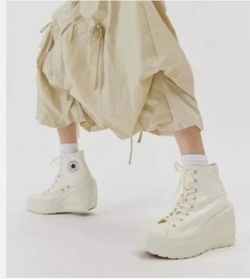 Converse Chuck 70 De Luxe Wedge Platform Heel Boots White 8 New A06479C - Image 1 of 4
