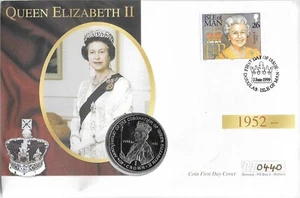 1999 Queen Elizabeth II 40 aniversario de coronación (FDC y moneda) (Isla de Man) - Imagen 1 de 1