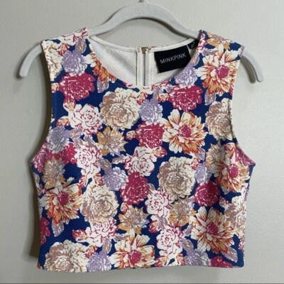 MINKPINK Floral Frenzy Crop Top Sizse Medium - Image 1 of 4