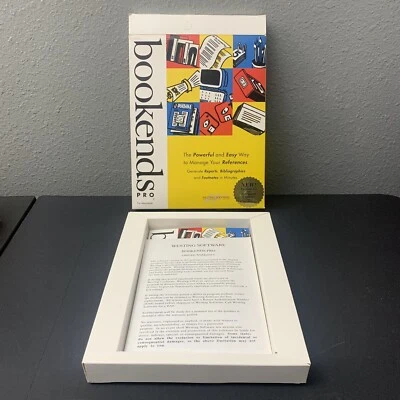 BookEnds Pro Macintosh OPEN BOX Manage Your References Westing Software 1994 - Image 1 of 4