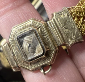 Victoria 18K  Yellow Gold Morning Hair Locket Bracelet Braided Mesh & Star Acct. - Picture 1 of 8
