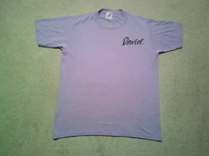 Vintage 80s Single Stitch T Shirt Mens Medium Purple Airbrushed Double Sided USA - Picture 1 of 11