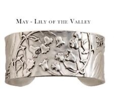 Victorian Trading May Flower of Month Lily of the Valley Metal Cuff Bracelet 29G