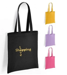 Bolso de Compras Love Shopping Hearts con Estampado 100% Algodón con Manijas Largas - Imagen 1 de 11