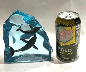 KITTY CANTRELL Genesis Blue Lucite Whales Nautical Marine Decor Signed 444/1250 - Picture 1 of 8