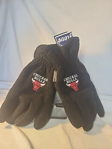 Chicago Bulls Ski Gloves with Thinsulate Insulation Black Fleece, size Large - Picture 1 of 5