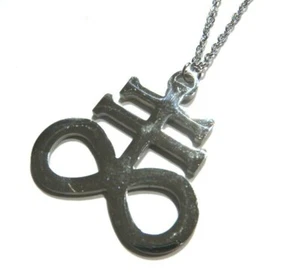 CROSS OF LEVIATHAN stainless steel pendant & dainty chain necklace Occult S3 - Picture 1 of 3
