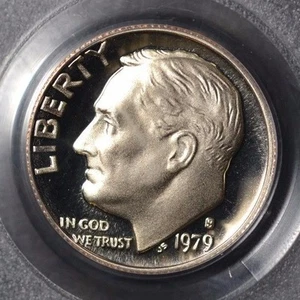 1979-S ROOSEVELT DIME / PR-69 / DCAM / TYPE 1 / PCGS 71715176 / NICE MIRROR - Bild 1 von 9