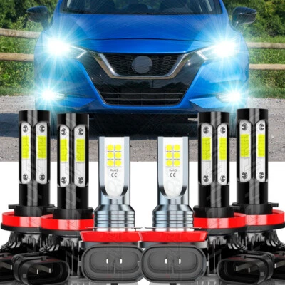 Para Para Nissan Versa 2020-2021 Combo de faros LED altos/bajos luces antiniebla Foto 1 de 4