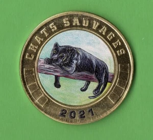 Moneda tromelina 2021 3 francos gato chats sauvages - Imagen 1 de 2