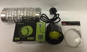 4 Inch 100mm Extractor Inline Intake Grow Room Fan Kit 5m Ducting & 2 Duct Clips - Picture 1 of 4