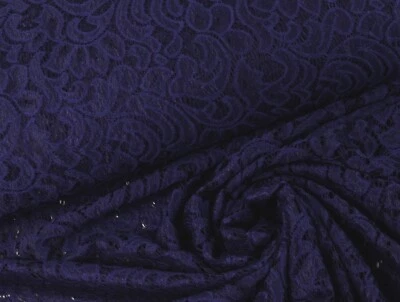 SPITZE elastisch Stoff Spitzenstoff Blütenbogen MARINE DUNKELBLAU EUR 10,98/m - Bild 1 von 2