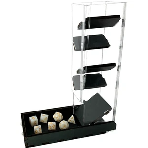 C4Labs torre dadi trasparenti alta 10" e vassoio base - nero - Foto 1 di 7