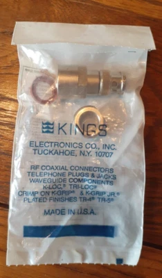 Kings Electronics 059088-001 Conector coaxial RF, BNC coaxial, enchufe recto,  Foto 1 de 2