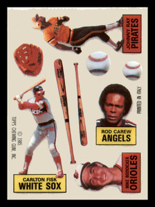 1985 Topps Rub Downs Rod Carew Mike Boddicker Carlton Fisk Johnny Ray HOF Mint
