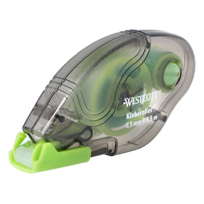 WESTKOTT Westcott Kleberoller permanent klebend,transparent , 8,5m x 6,5mm Kleberolle