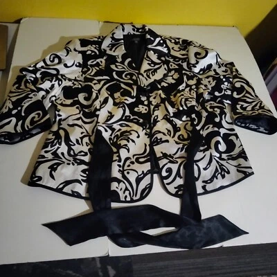 Dressbarn Blanco Negro Botón Correa Blazer Correas Casual Chaqueta 20W Mujer Foto 1 de 4