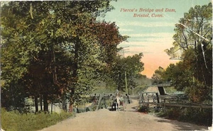 1916 Postcard - Pierce's Bridge and Dam Bristol CT - Picture 1 of 1