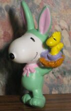 Peanuts PVC Easter Beagle Bunny Snoopy With Woodstock / Nest Figure - 3" - 1990s