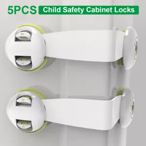 5Pcs Child Proof Locks Cabinet Doors Locks 360 Degree Rotation Babyproof__ - Picture 1 of 10