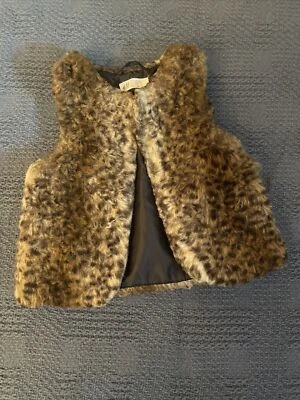 Chaleco de piel sintética de leopardo H&M para niñas 6-8 Foto 1 de 4